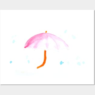 umbrella, rain, cute, holiday, Halloween, illustration, watercolor, festive, good mood, autumn, autumn Posters and Art